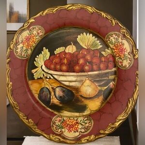Raymond Waites Painted Fruit W/ Gold Rim